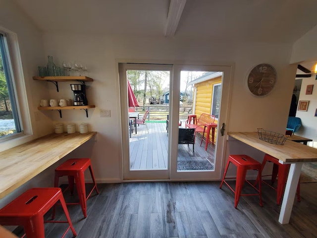 39 E James Ave, Smallwood, NY 12778 - doorway with wood finished floors and beamed ceiling