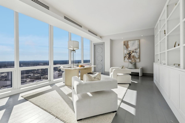 5 Renaissance Sq Unit Ph41G, White Plains, NY 10601 - living area with wood finished floors and floor to ceiling windows