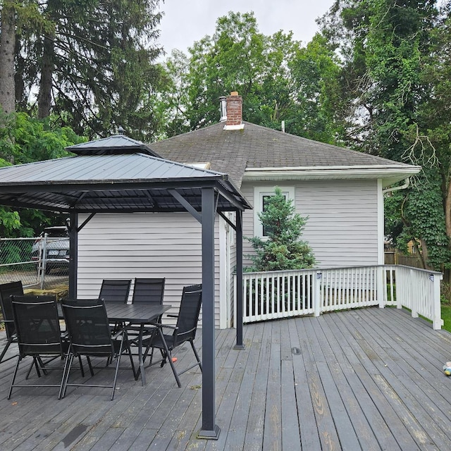 15 Wilmar Ter, Poughkeepsie, NY 12601 - wooden deck with a gazebo and outdoor dining area