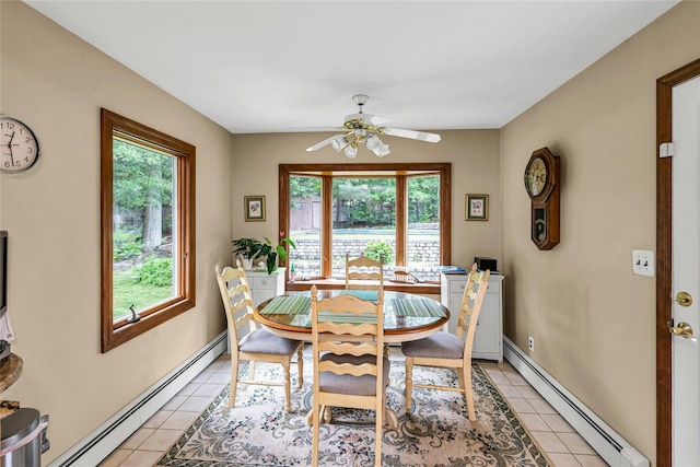 38 Mcarthur Ln, Smithtown, NY 11787 - dining space with a baseboard heating unit, healthy amount of natural light, and light tile patterned flooring
