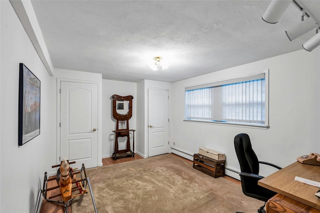 38 Mcarthur Ln, Smithtown, NY 11787 - office space with a baseboard radiator and a textured ceiling