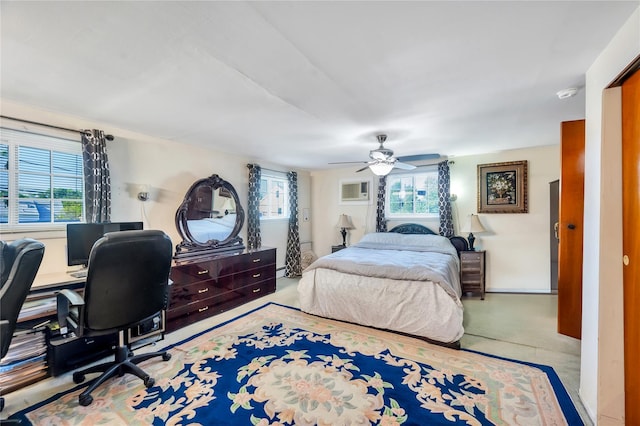 41 Meridian Rd, Levittown, NY 11756 - carpeted bedroom with ceiling fan and an office area