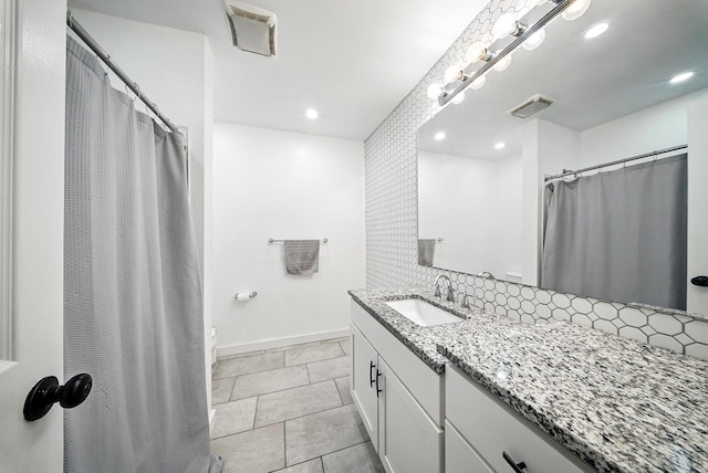 42 Inwood Rd, Middletown, NY 10941 - bathroom with vanity, recessed lighting, tile patterned flooring, and curtained shower