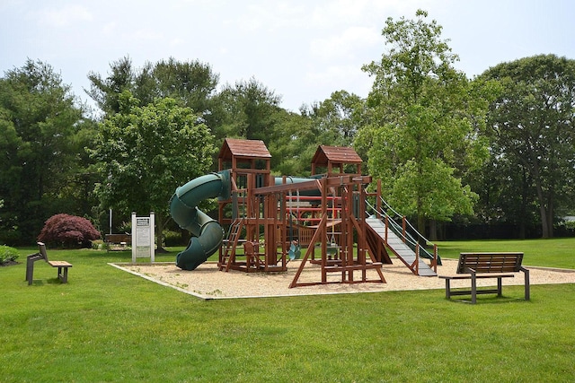 1405 Constance Ln, Port Jefferson Station, NY 11776 - community playground with a yard and view of wooded area