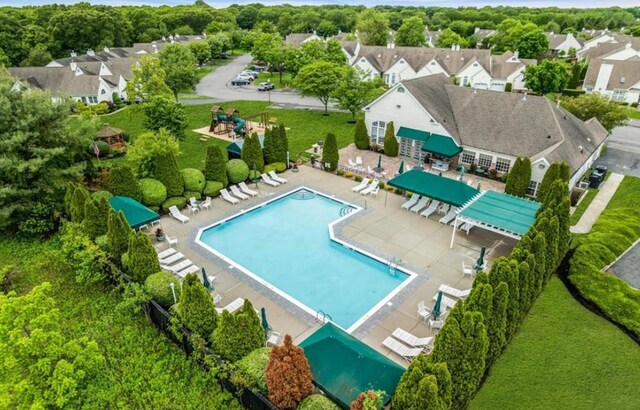 1405 Constance Ln, Port Jefferson Station, NY 11776 - bird's eye view of a pool area