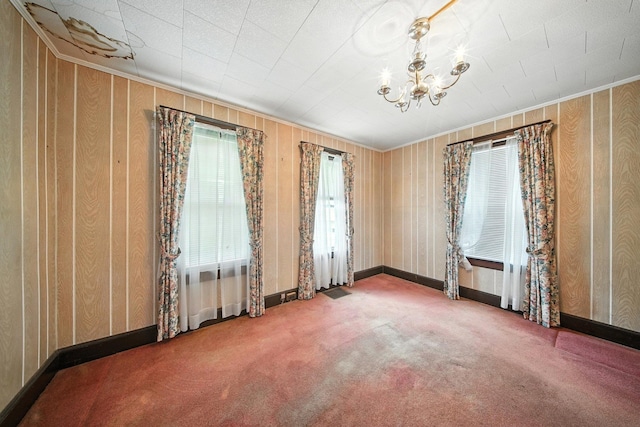 20 Columbia Ave, Middletown, NY 10940 - carpeted empty room with a chandelier and ornamental molding