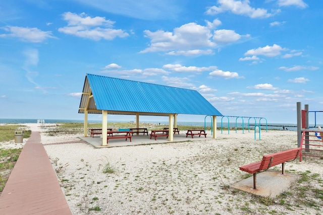 965 Breakwater Rd, Mattituck, NY 11952 - surrounding community featuring a gazebo and view of water and beach