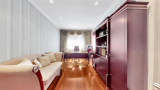 20 Corbin Pl, Brooklyn, NY 11235 - office space with light wood-style flooring, ornamental molding, and recessed lighting