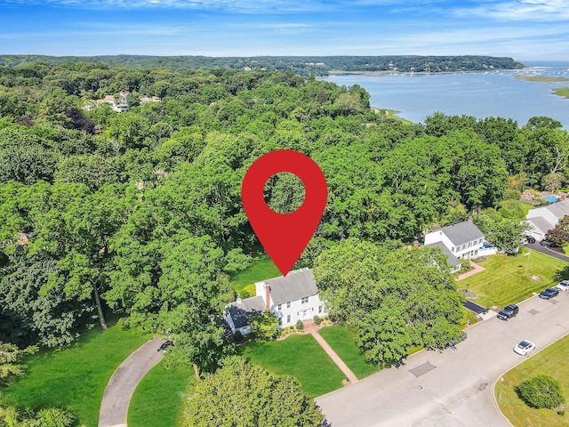 2 Seaview Ln, Mount Sinai, NY 11766 - bird's eye view of a nearby body of water and a forest