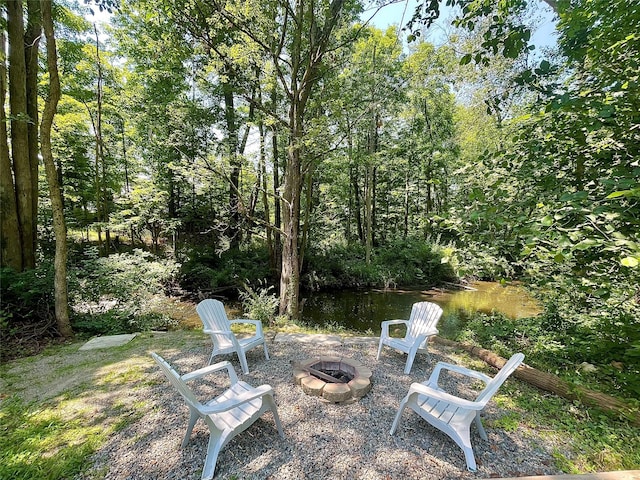 12 Russell Rd, Wappingers Falls, NY 12590 - view of yard featuring an outdoor fire pit