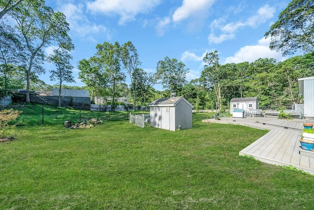 26 Liber Blvd, Farmingville, NY 11738 - view of yard with a storage unit and a wooden deck