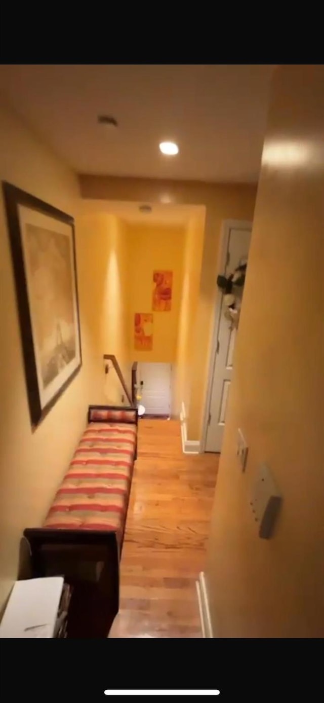 180 Bch 101st St Unit 3C, Rockaway Beach, NY 11694 - corridor with light wood-type flooring and recessed lighting