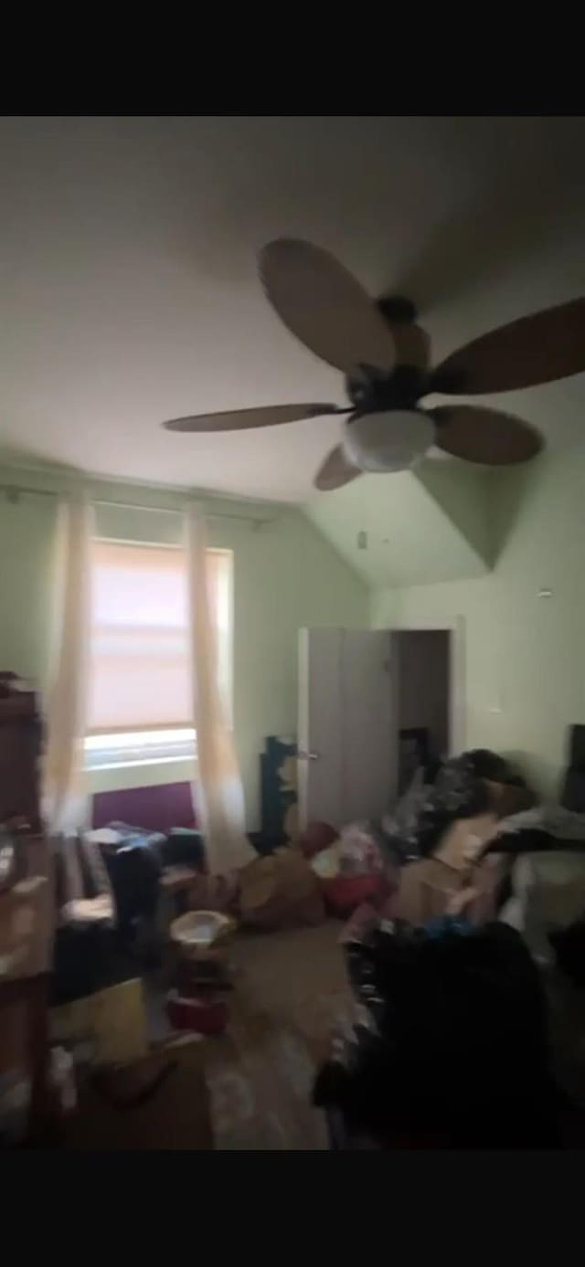180 Bch 101st St Unit 3C, Rockaway Beach, NY 11694 - bedroom with a ceiling fan and vaulted ceiling