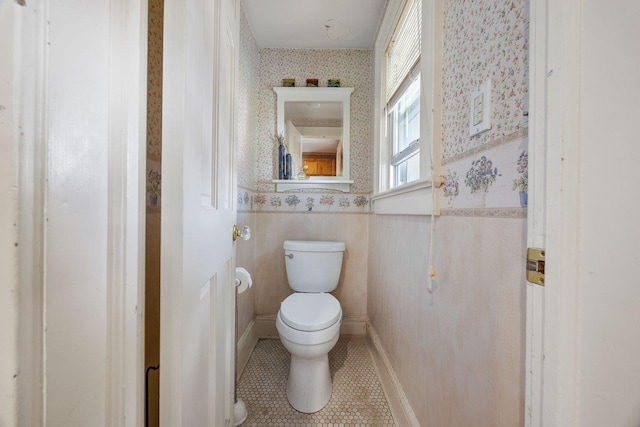 19 Russell St, Roslyn Heights, NY 11577 - bathroom featuring wallpapered walls and tile patterned flooring