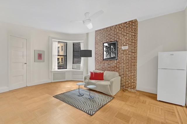 293 Riverside Dr Unit 4B, New York Manhattan, NY 10025 - sitting room featuring ceiling fan and cooling unit