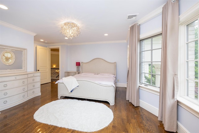 11 Black Rock Rd, Muttontown, NY 11545 - bedroom with multiple windows, wood finished floors, ornamental molding, and recessed lighting