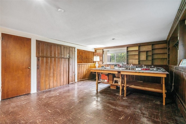337 Atlantic Ave, Massapequa Park, NY 11762 - dining area featuring wood walls