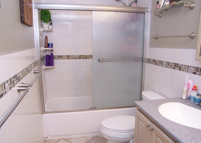 23 Birchwood Rd Unit 23, Coram, NY 11727 - full bath with tile walls, vanity, and shower / bath combination with glass door