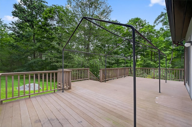 35 Greenlawn Rd, Amawalk, NY 10501 - wooden deck featuring a yard and view of wooded area