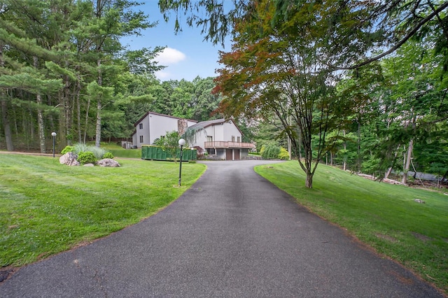 35 Greenlawn Rd, Amawalk, NY 10501 - view of front of property featuring driveway, a front lawn, and a wooden deck