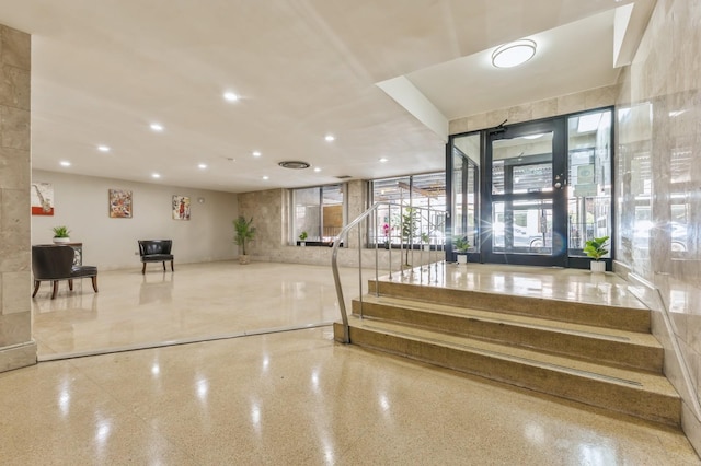 99-10 60th Ave Unit C1C, Corona, NY 11368 - building lobby with stairs and recessed lighting