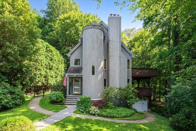 474 Swanson Dr, Thornwood, NY 10594 - view of front of property with a chimney