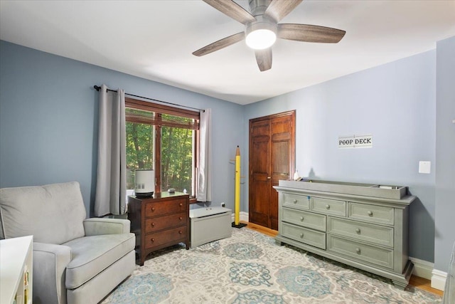 474 Swanson Dr, Thornwood, NY 10594 - sitting room featuring ceiling fan and light wood-style flooring