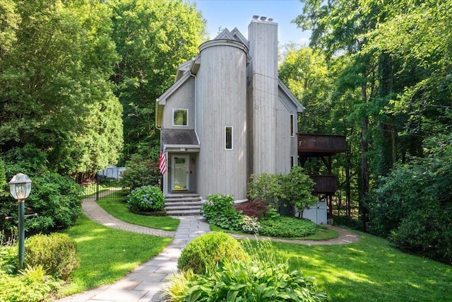 474 Swanson Dr, Thornwood, NY 10594 - view of front of house with a chimney