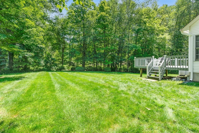 76 Warren St, Somers, NY 10589 - view of green lawn featuring a wooden deck