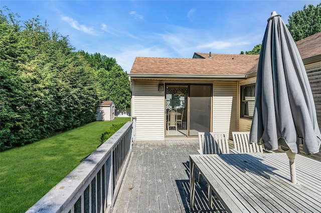 11 Rupert Pl, Melville, NY 11747 - wooden deck featuring a lawn and outdoor dining area