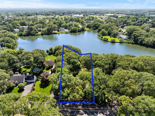 985 Ostrander Ave, Riverhead, NY 11901 - view of property location featuring a nearby body of water and property parcel outlined