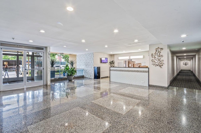 212-30 23rd Ave Unit 6H, Bayside, NY 11360 - reception with recessed lighting and french doors