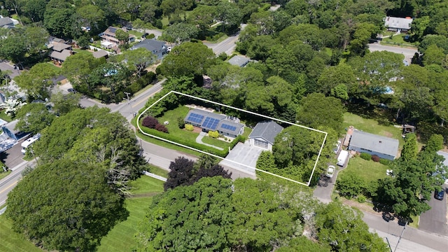 34 Nassau Rd, Hampton Bays, NY 11946 - aerial overview of property's location with property parcel outlined