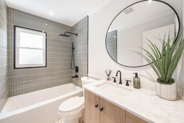 2 Danby Pl, Yonkers, NY 10710 - bathroom with vanity, shower / tub combination, and ornamental molding
