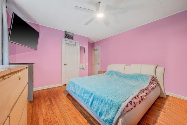 694 Koelbel Ct, Baldwin, NY 11510 - bedroom featuring light wood-type flooring and ceiling fan