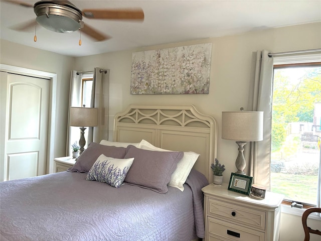266 Adirondack Dr, Selden, NY 11784 - bedroom featuring multiple windows and ceiling fan