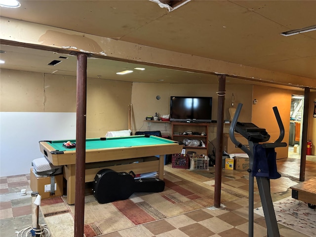 266 Adirondack Dr, Selden, NY 11784 - rec room featuring tile patterned floors and billiards