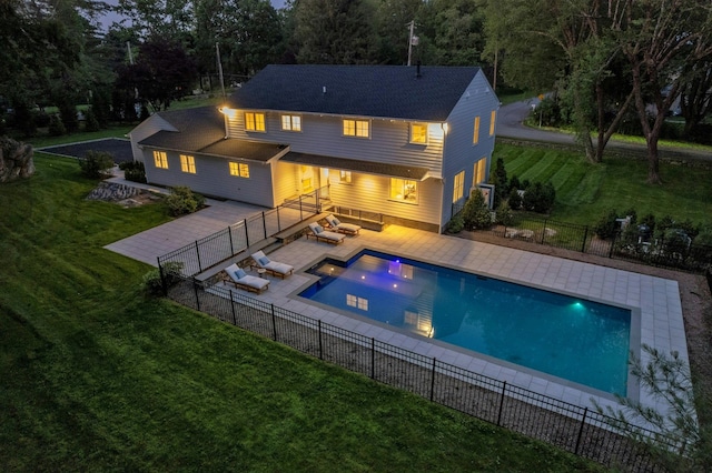1 Devoe Rd, Armonk, NY 10504 - rear view of property featuring an outdoor living space, a fenced backyard, and a patio