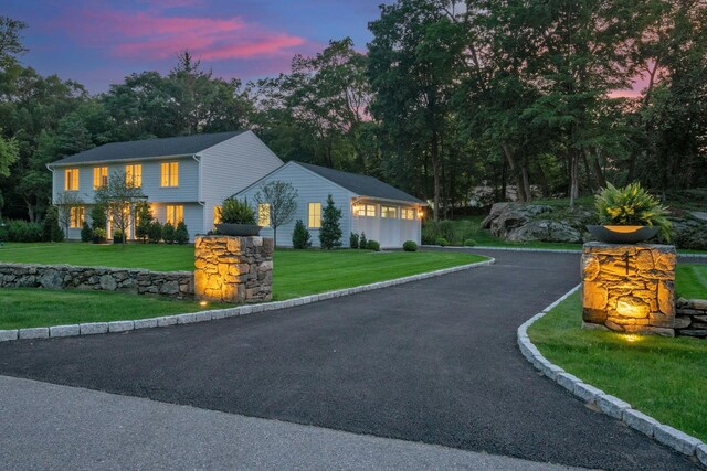 1 Devoe Rd, Armonk, NY 10504 - view of front of home featuring a yard