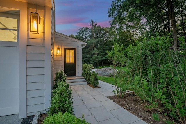 1 Devoe Rd, Armonk, NY 10504 - view of exterior entry at dusk