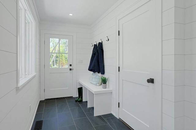 1 Devoe Rd, Armonk, NY 10504 - mudroom featuring dark tile patterned floors