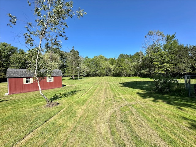 282 Petticoat Ln, Bloomingburg, NY 12721 - view of grassy yard with a shed