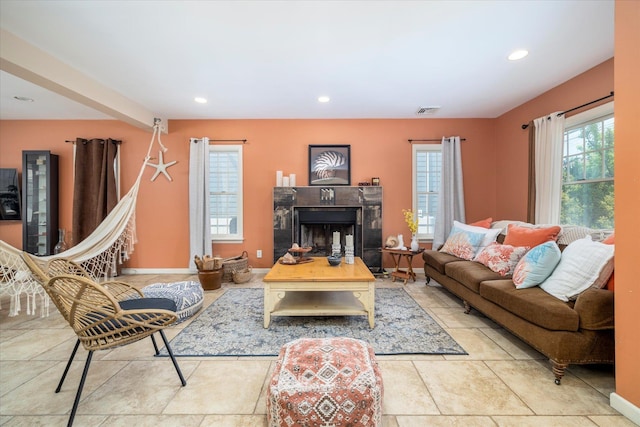 135 Flamingo St, Atlantic Beach, NY 11509 - living room with a fireplace and recessed lighting