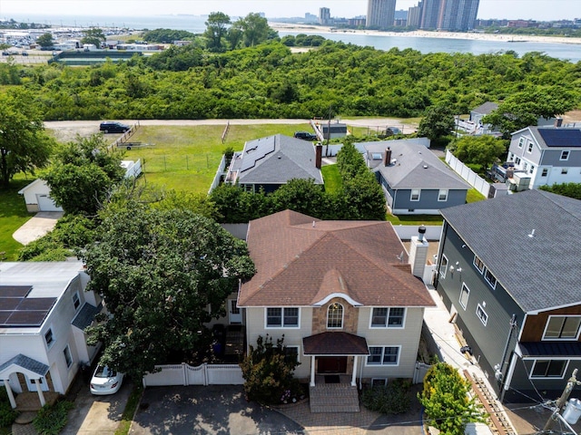 135 Flamingo St, Atlantic Beach, NY 11509 - aerial perspective of suburban area with a large body of water