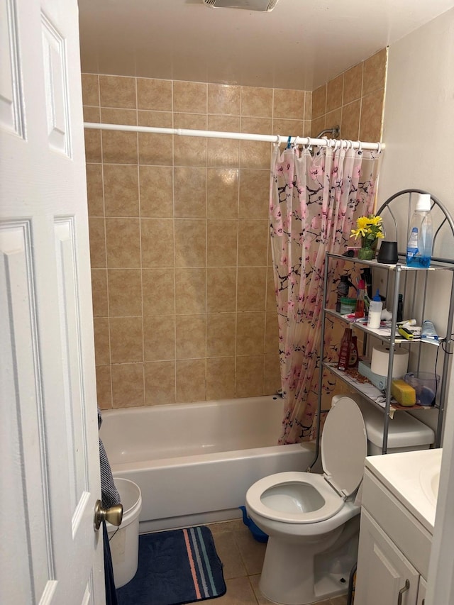 40 Samuel St, Ronkonkoma, NY 11779 - full bathroom with tile patterned flooring, vanity, and shower / bathtub combination with curtain