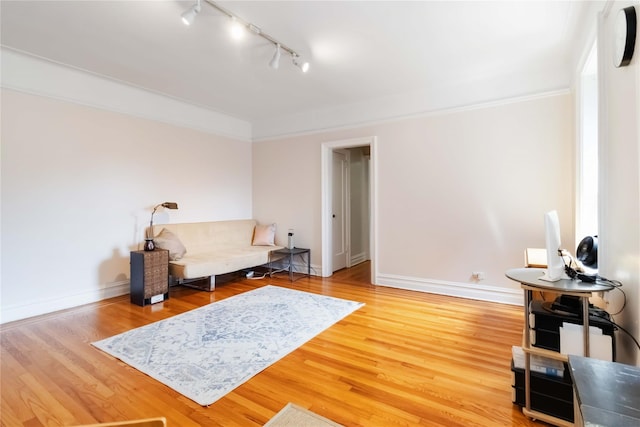 83-10 35th Ave Unit 5B, Jackson Heights, NY 11372 - living area featuring track lighting and wood finished floors