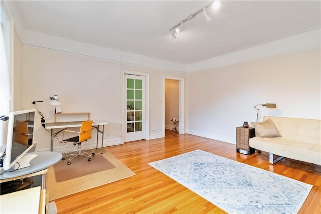 83-10 35th Ave Unit 5B, Jackson Heights, NY 11372 - office space featuring wood finished floors and track lighting