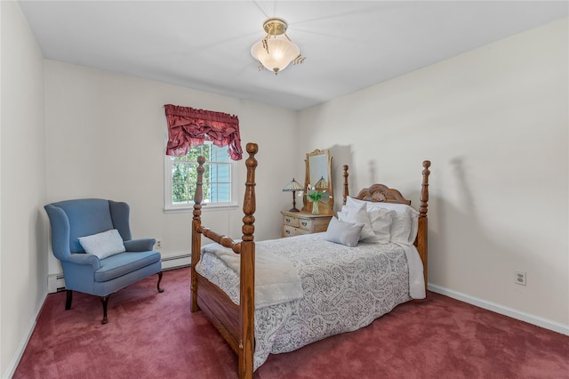 17 Pheasant Run Ln, Dix Hills, NY 11746 - bedroom with carpet, a baseboard heating unit, and a baseboard radiator