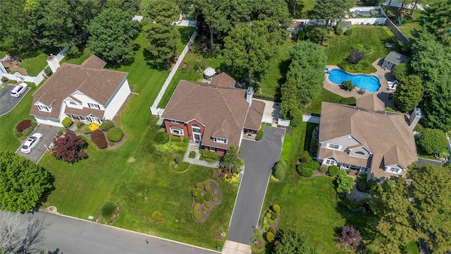 17 Pheasant Run Ln, Dix Hills, NY 11746 - aerial perspective of suburban area featuring a pool area