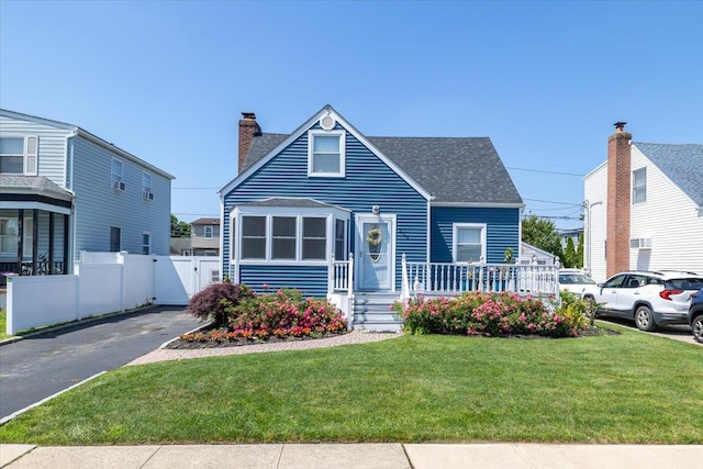 209 Venetian Blvd, Lindenhurst, NY 11757 - view of front of house with roof with shingles and a chimney